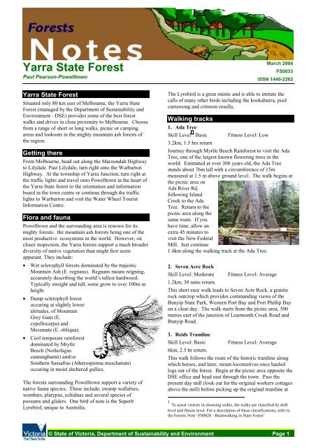 Yarra State Forest - Department of Sustainability and Environment