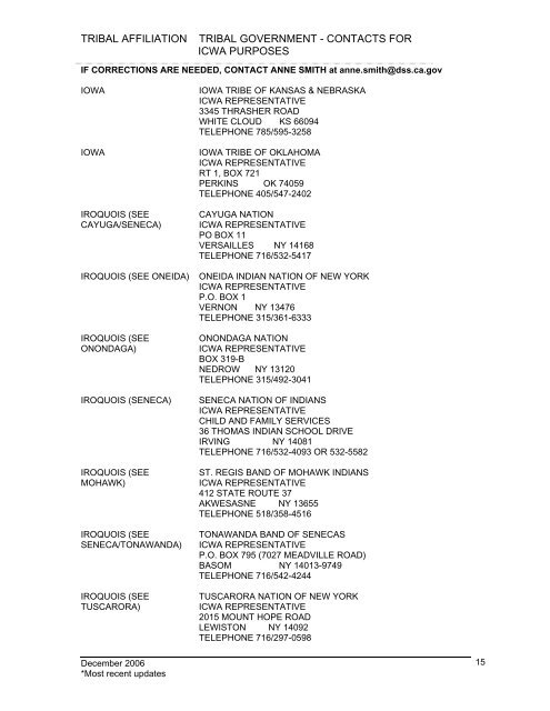 tribal affiliation tribal government - California Department of Social ...