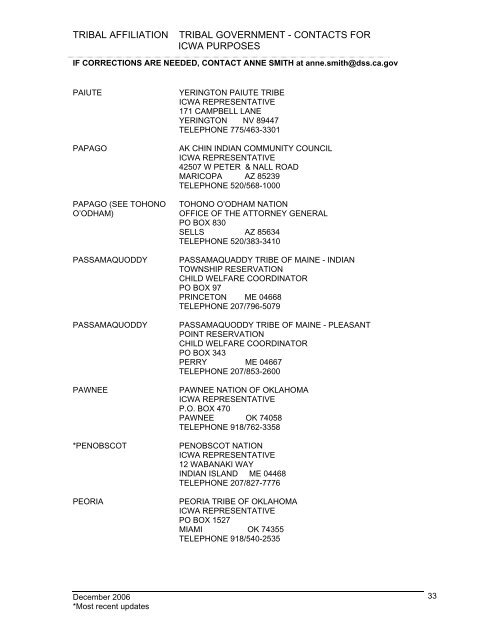 tribal affiliation tribal government - California Department of Social ...