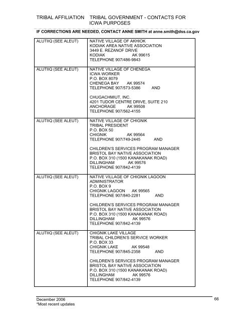 tribal affiliation tribal government - California Department of Social ...