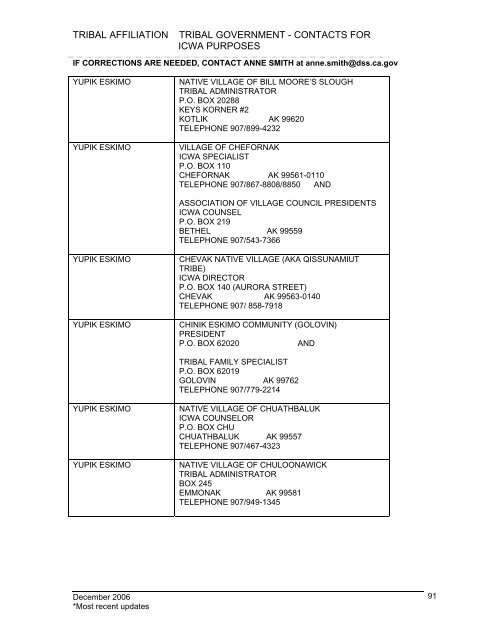 tribal affiliation tribal government - California Department of Social ...