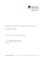 Policy Memo Requirements & Guidelines 2012-2013 edition