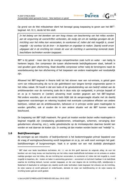 nota bedrijven en geluid (pdf) - Gemeente Duiven