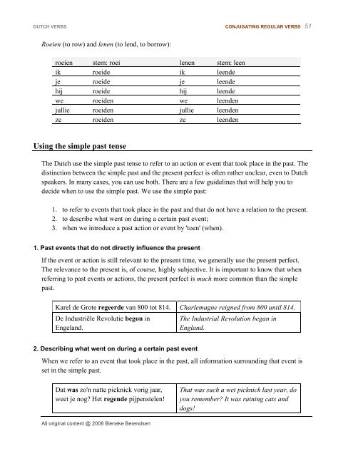 Dutch Verbs Conjugating R - 