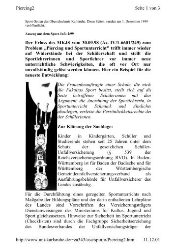 Infos zu Piercings und Sportunterricht 2 (pdf) - Duwenbeck.de