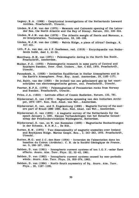 History of Geophysical Research in The Netherlands ... - DWC - KNAW