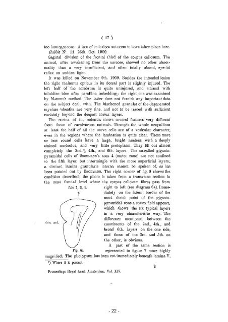 Proceedings of the section of sciences - DWC - KNAW