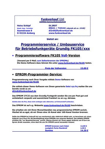 Programmierservice / Umbauservice für ... - Asamnet
