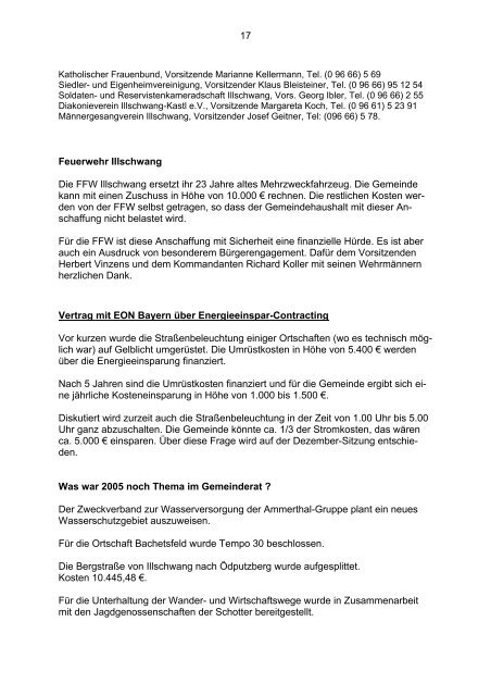 Gemeinde Illschwang Gemeindebrief 2005