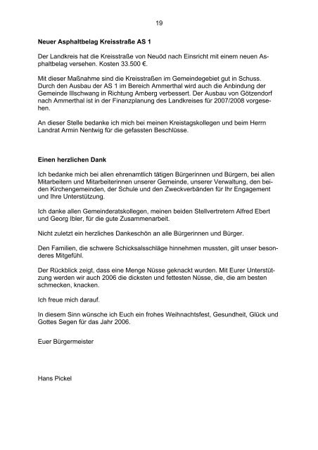 Gemeinde Illschwang Gemeindebrief 2005