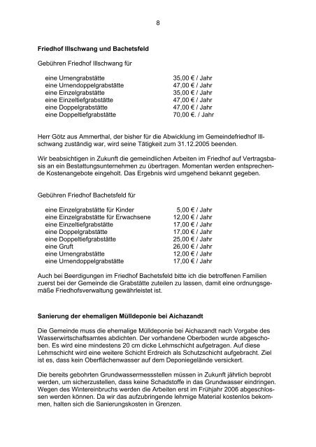 Gemeinde Illschwang Gemeindebrief 2005