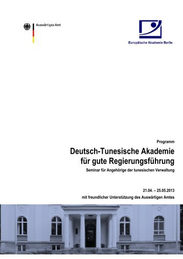 Deutsch-Tunesische Akademie für gute Regierungsführung
