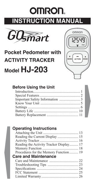 Omron Pedometer Manual