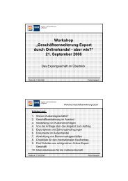 Workshop „Geschäftserweiterung Export durch Onlinehandel - aber ...