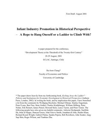 Infant Industry Promotion in Historical Perspective