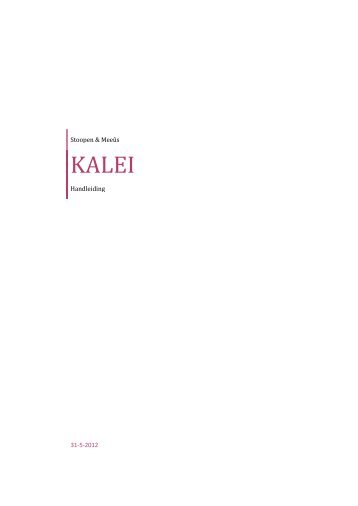 handleiding kalei.pdf - Eco-logisch