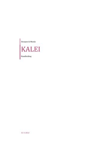 handleiding kalei.pdf - Eco-logisch