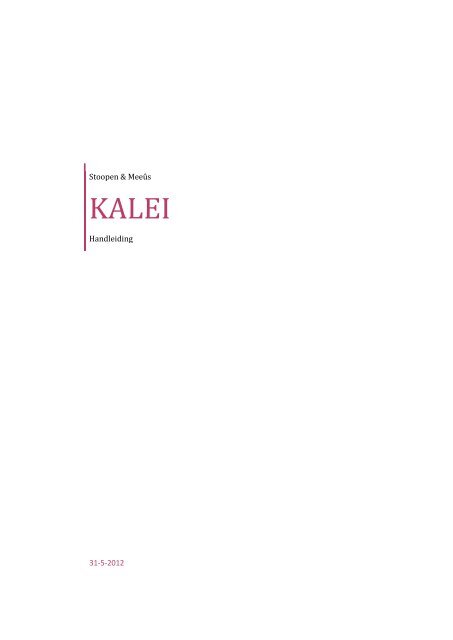 handleiding kalei.pdf - Eco-logisch