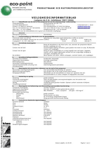 veiligheidsinformatieblad - Eco-logisch