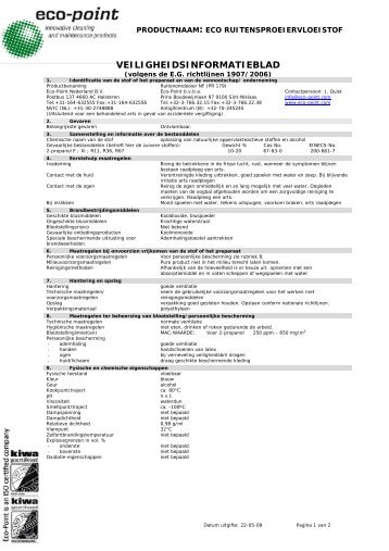 veiligheidsinformatieblad - Eco-logisch