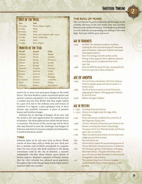 Pathfinder Chronicles - Gazetteer - Asamnet