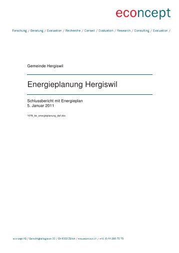 Energieplanung Hergiswil - econcept AG