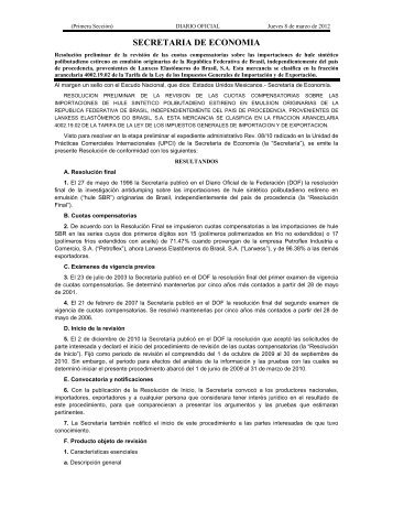 Hule SBR - Secretaría de Economía