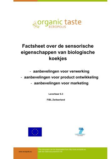 Sensorische eigenschappen van biologische koekjes - organic taste ...