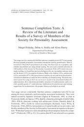 Sentence Completion Tests: A Review of the Literature and Results ...