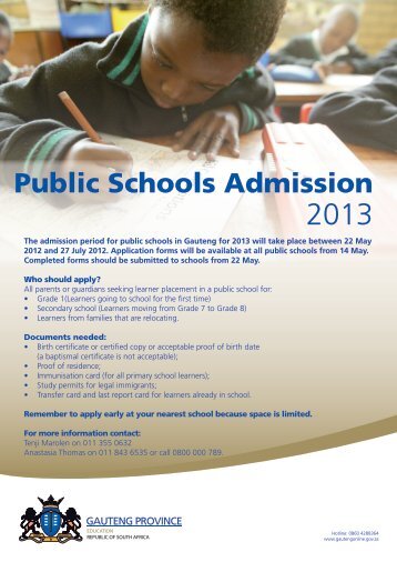 Public Schools Admission - Gauteng Education