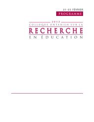 PROGRAmme - Ministère de l'éducation