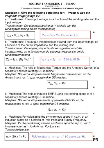 SECTION 1 / AFDELING 1 - MEMO Question 1: Give the following ...