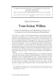 Vom freien Willen - Scheunemann, Egbert