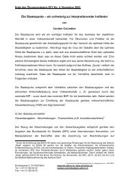 Die Staatsquote - ein schwierig zu interpretierender Indikator