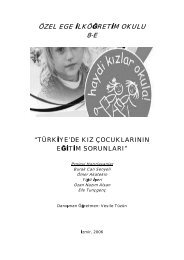 Türkiye'de Kız Çocuklarının Eğitim Sorunları - Özel Ege Lisesi