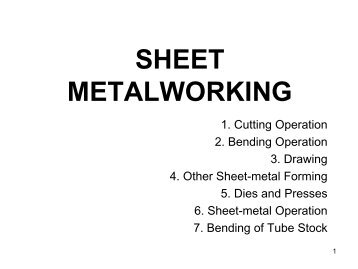 SHEET METALWORKING