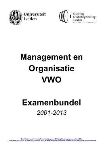 Management en Organisatie VWO Examenbundel - Alleexamens.nl ...