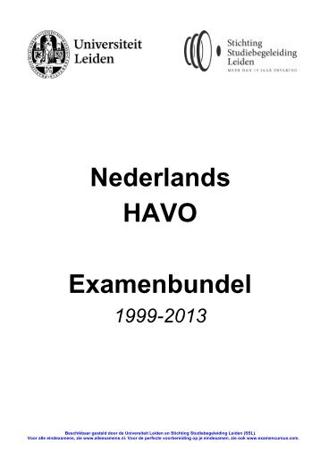 Nederlands HAVO Examenbundel - Alleexamens.nl - Universiteit ...