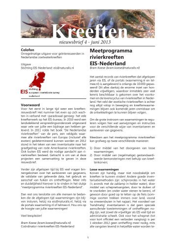 nieuwsbrief 4 - juni 2013 Meetprogramma ... - EIS-Nederland