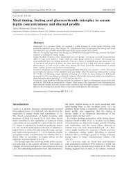 Meal timing, fasting and glucocorticoids interplay in serum leptin ...