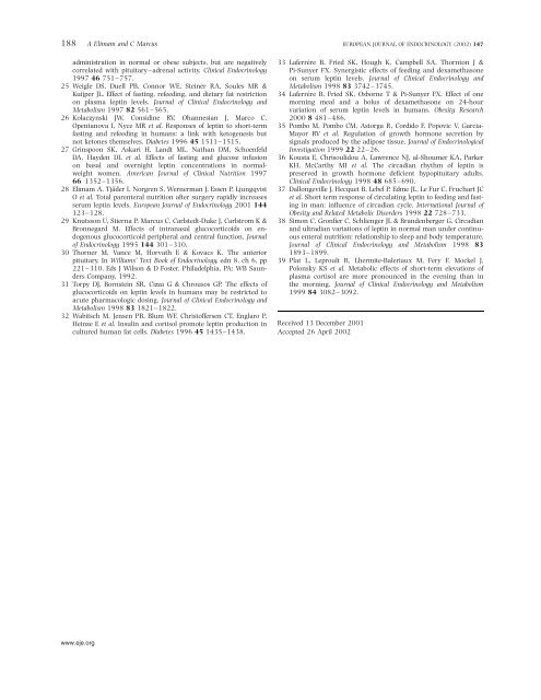 Meal timing, fasting and glucocorticoids interplay in serum leptin ...