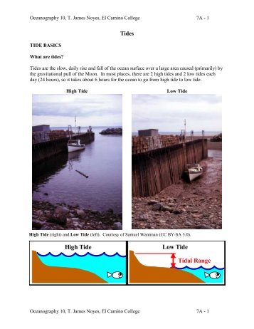 Tidal Range High Tide Low Tide - El Camino College