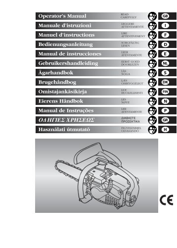 Operator's Manual g Manuale d'istruzioni i Manuel d ... - Electrolux