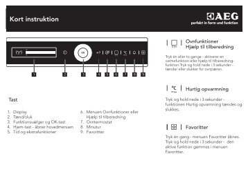 Kort instruktion - Electrolux