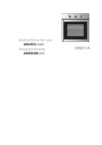 instructions for use electric oven brugsanvisning ... - Electrolux-ui.com