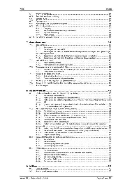 Algemene Veiligheidsinstructies Kabels - Elia