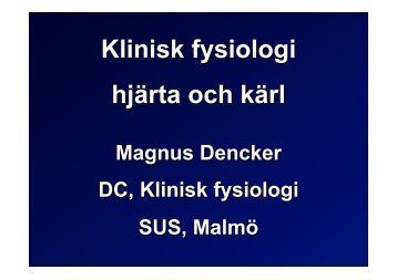 Klinisk fysiologi hjärta och kärl