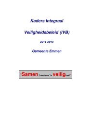 Kaders Integraal Veiligheidsbeleid 2011-2014 - Gemeente Emmen