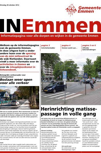 Herinrichting matisse- passage in volle gang - Gemeente Emmen