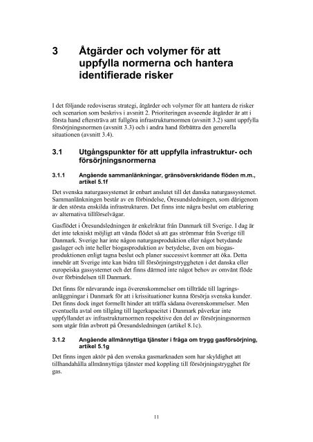 Nationell förebyggande åtgärdsplan för Sveriges naturgasförsörjning